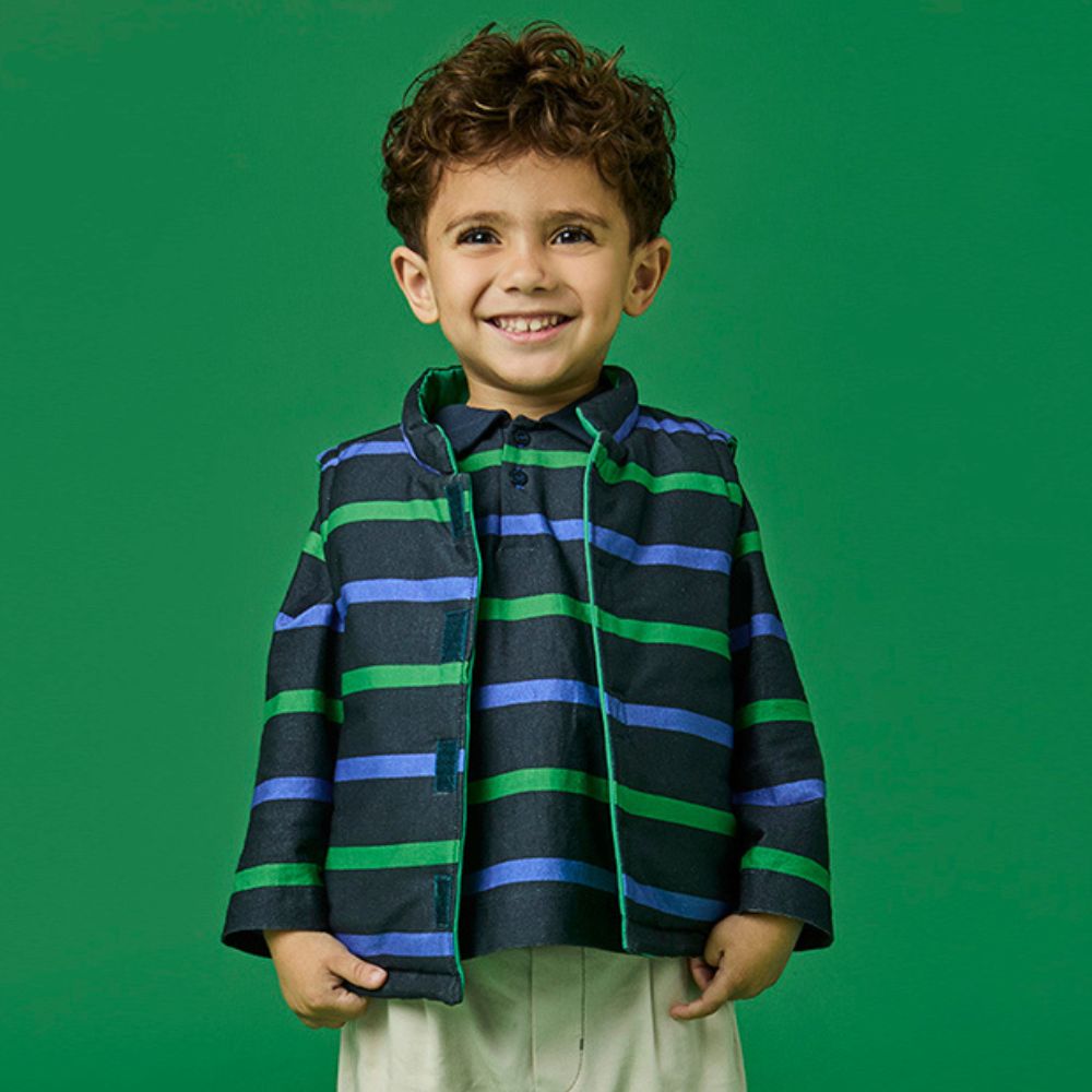 Colete Toddler Menino Corrida Azul