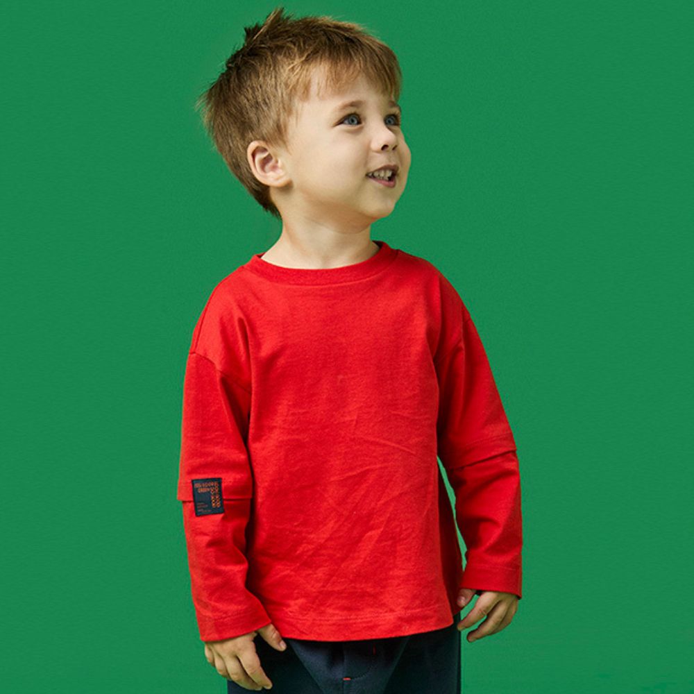 Camiseta Toddler Menino Sobreposição ML Vermelha