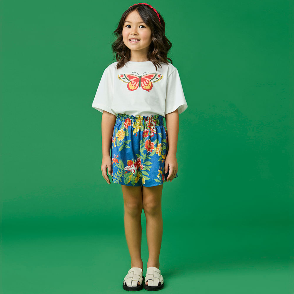 Short Infantil Menina Vitória Azul