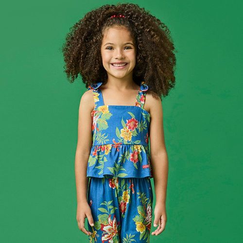 Blusa Infantil Menina Vitória Azul
