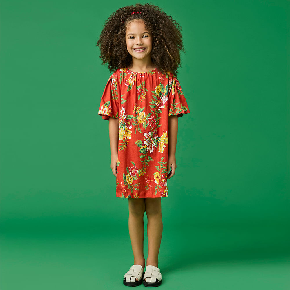 Vestido Infantil Menina Vitória Vermelho