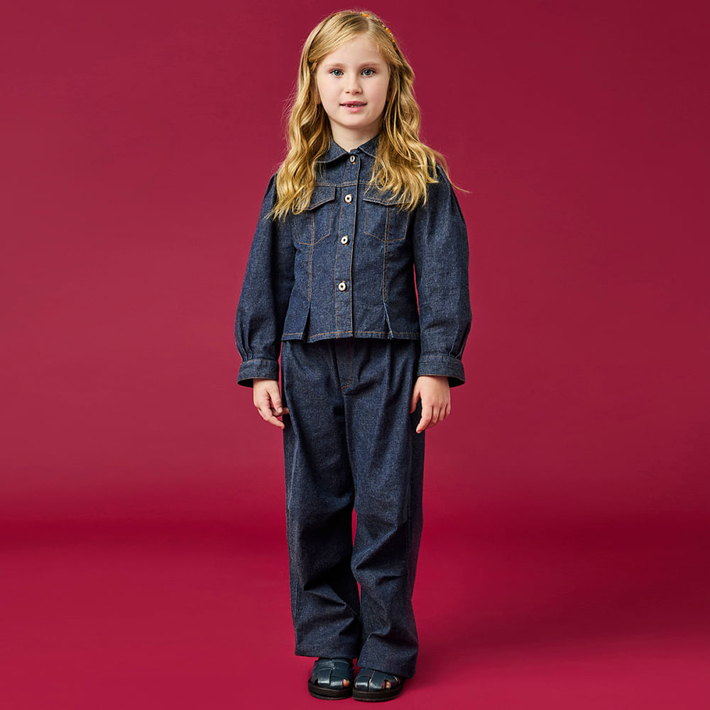 Calça Infantil Menina Jeans Azul