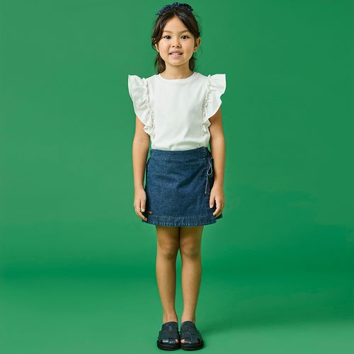 Short Saia Infantil Menina Jeans Azul