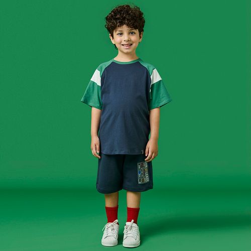 Bermuda Infantil Menino Placar Azul
