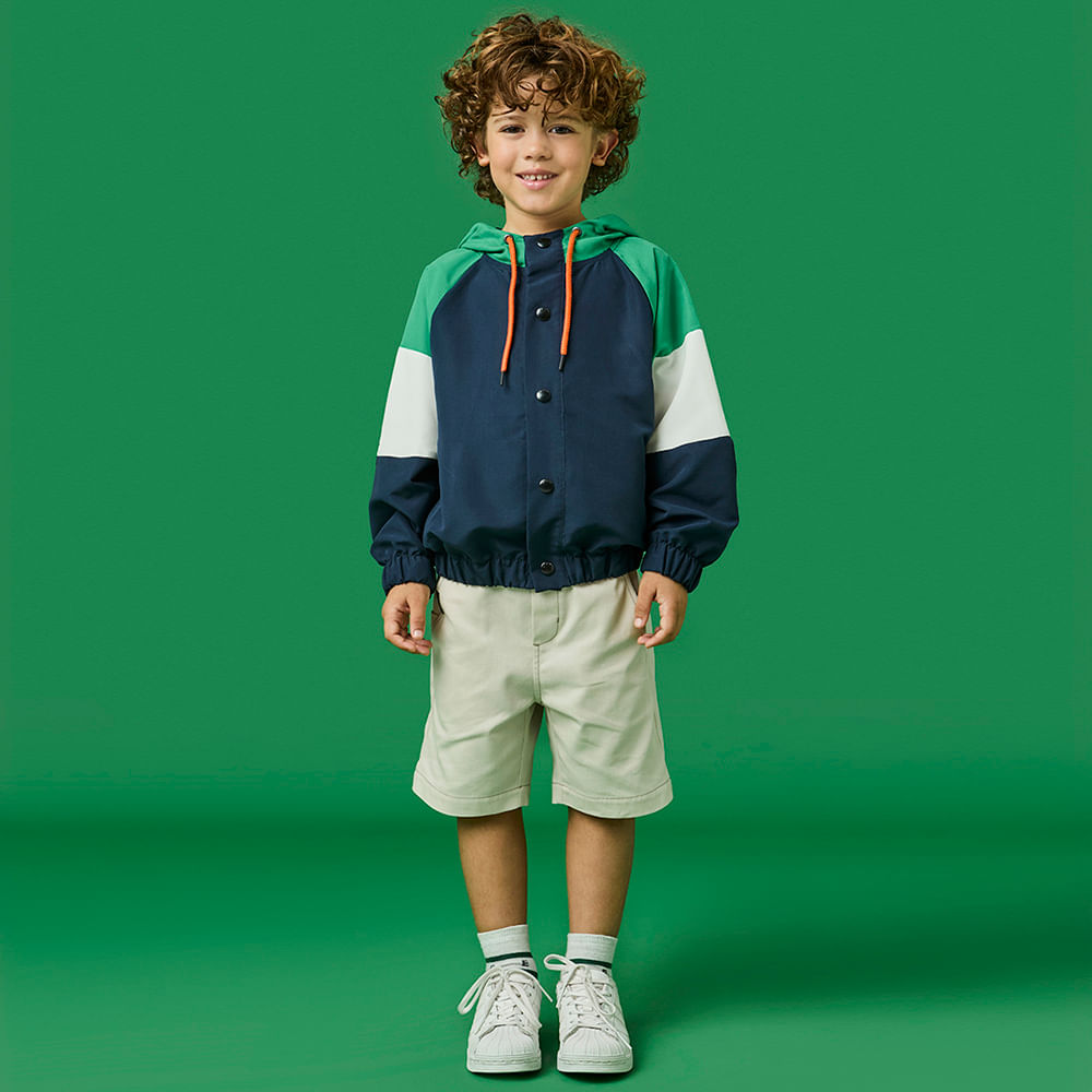 Bermuda Infantil Menino Sarja Peletizada Areia