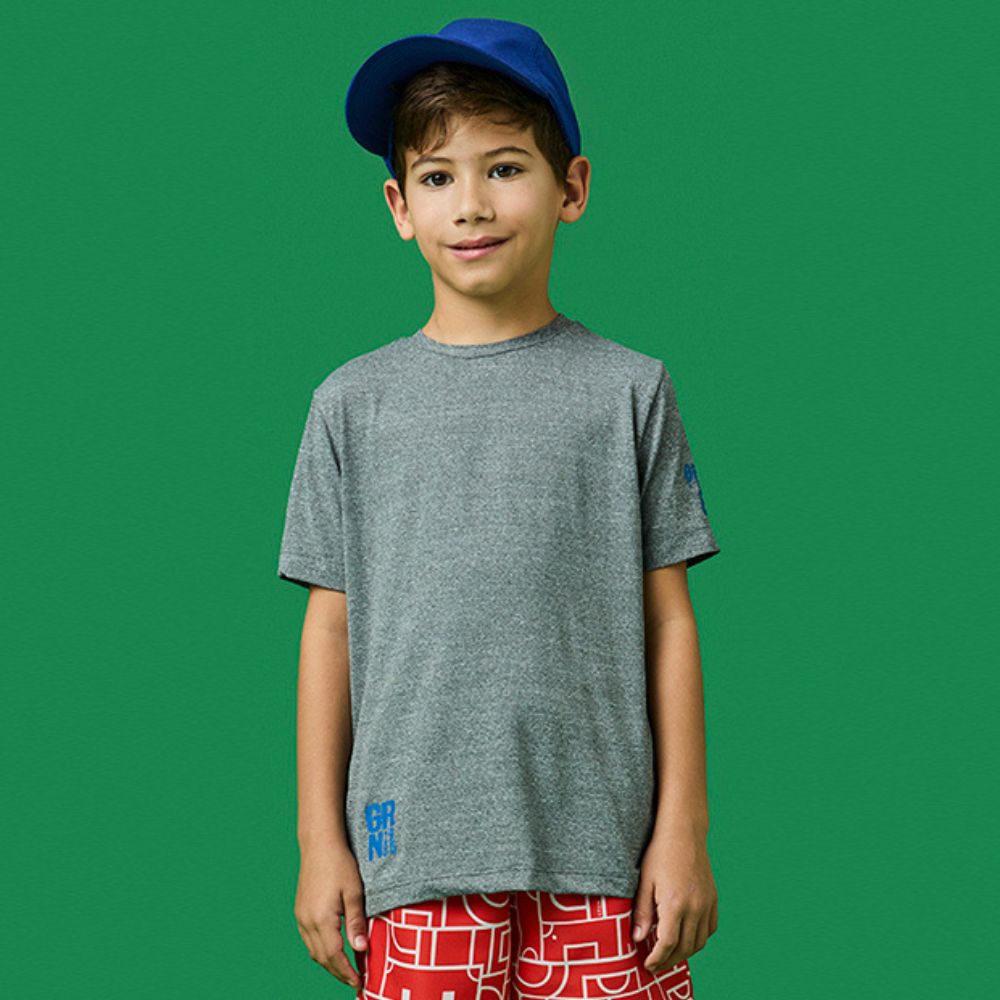 Camiseta Infantil Menino Skin Cinza