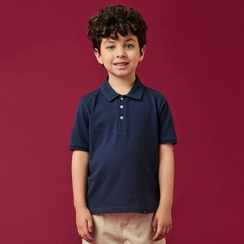 Polo Infantil Menino Piquet Confort Azul