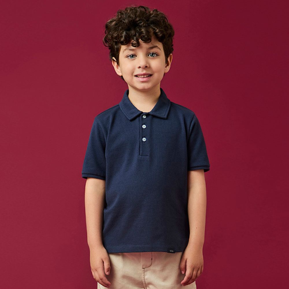 Polo Infantil Menino Piquet Confort Azul