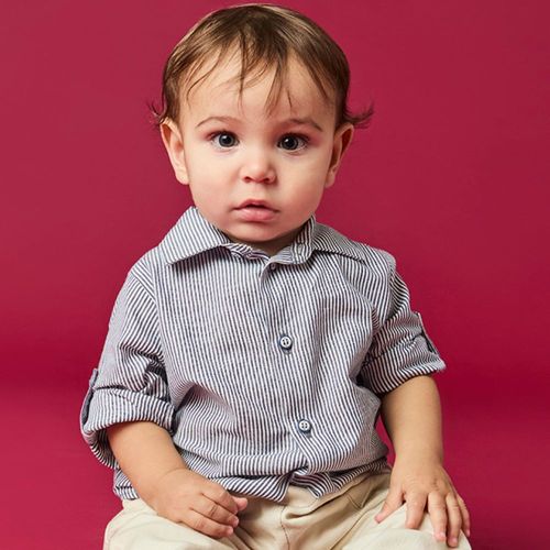 Camisa Bebê Menino Raia Azul
