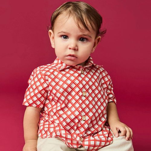 Camisa Bebê Menino Gol Vermelho