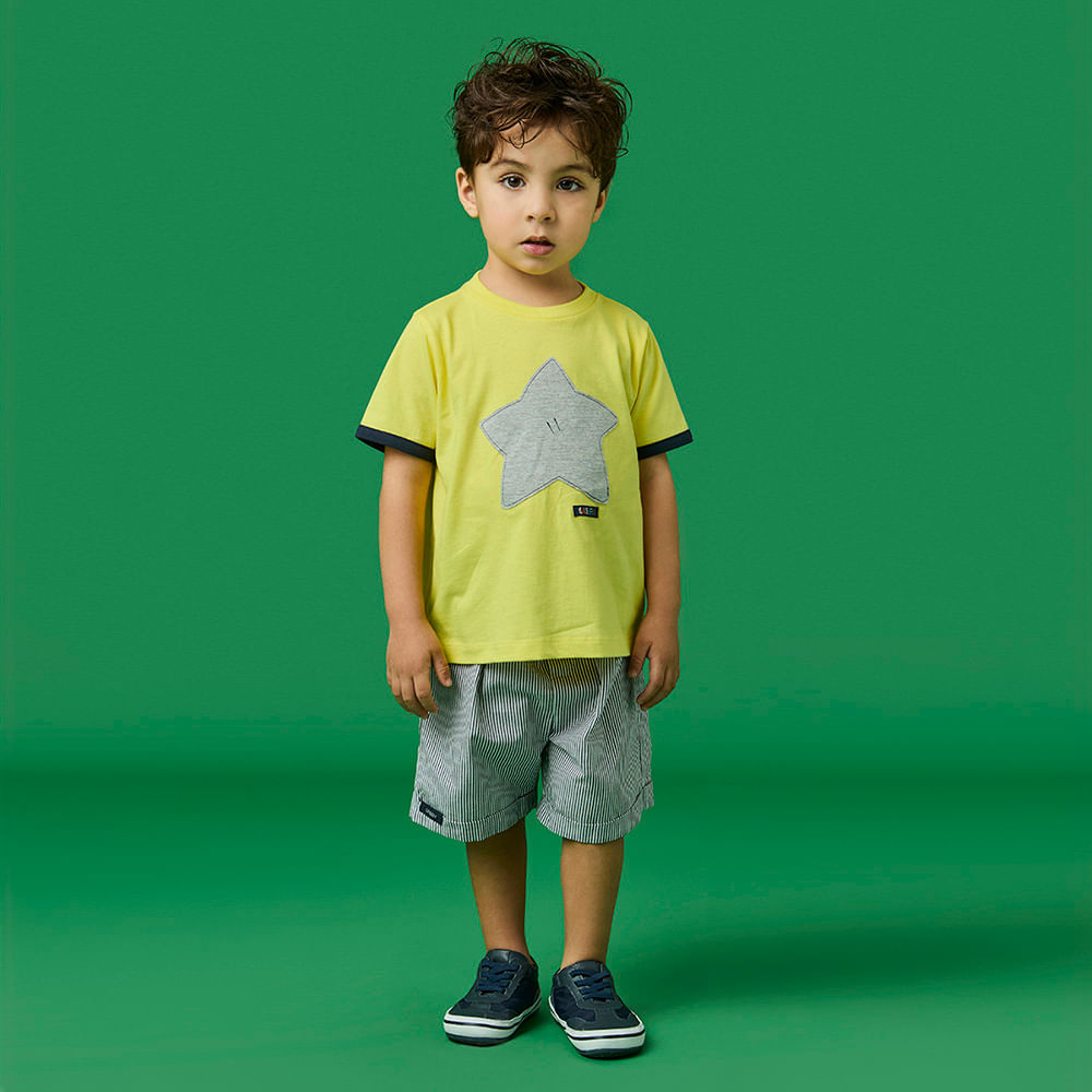 Conjunto Toddler Menino Listra Raia Amarelo