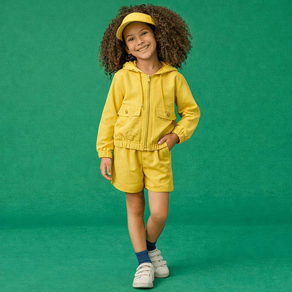 Short Infantil Menina Play Amarelo