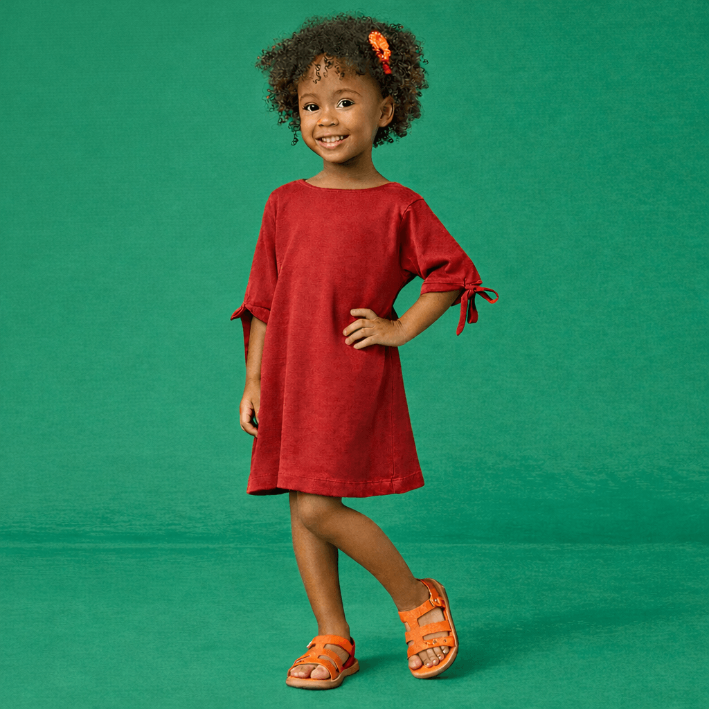 Vestido Toddler Menina Color Vermelho