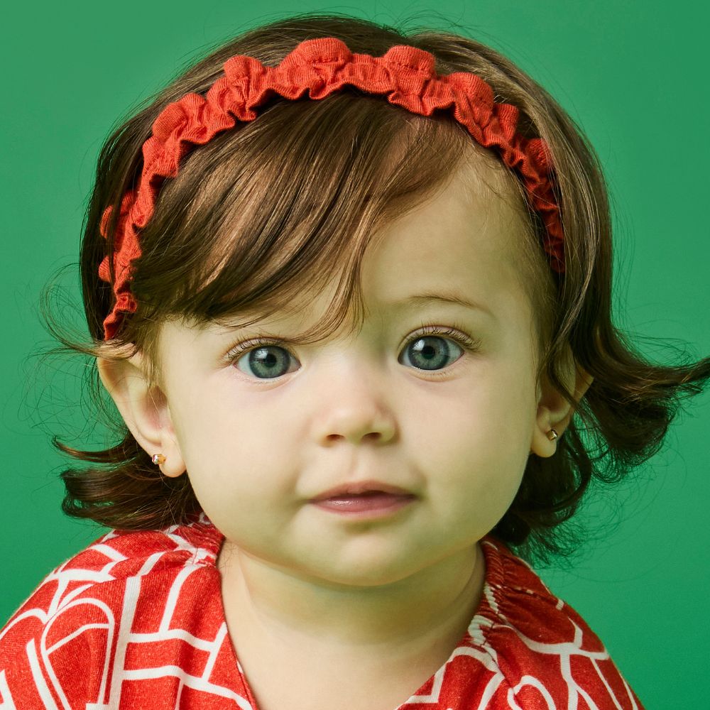 Faixa Bebê Menina Fru Fru Vermelha