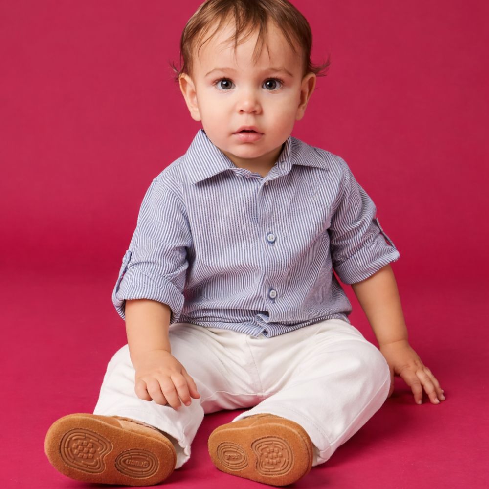 Calça Bebê Menino Sarja Branca