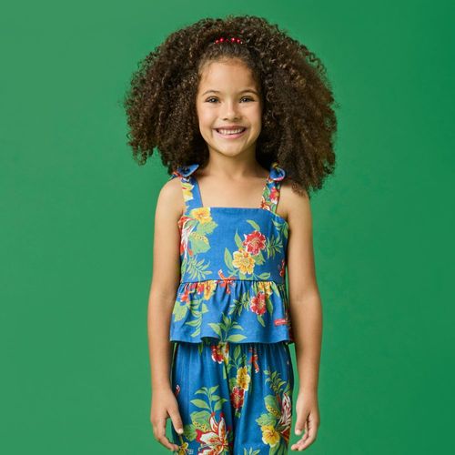 Blusa Infantil Menina Vitória Azul