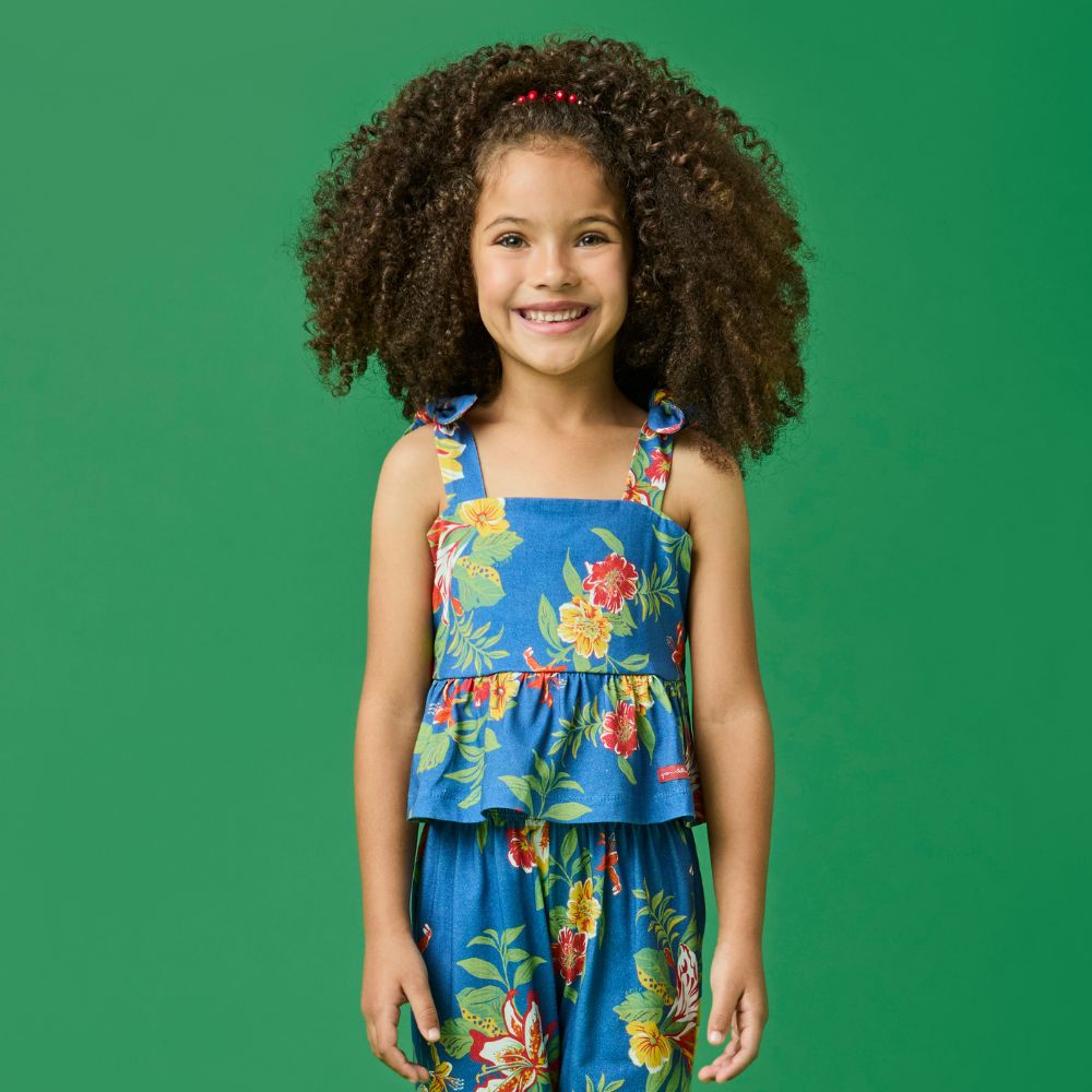 Blusa Infantil Menina Vitória Azul