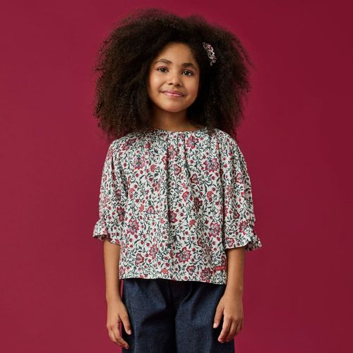 Blusa Infantil Menina Jardim Off-White