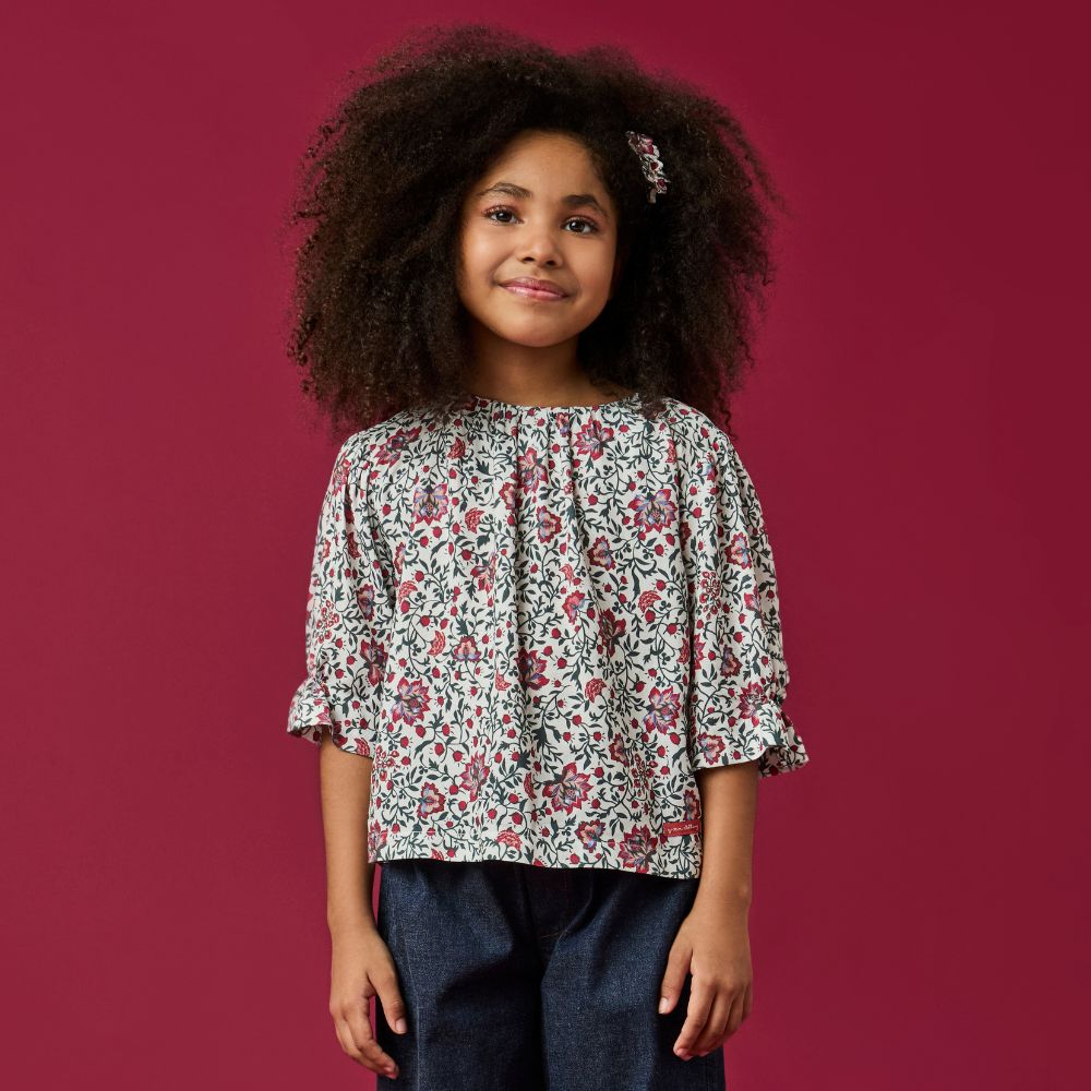 Blusa Infantil Menina Jardim Off-White