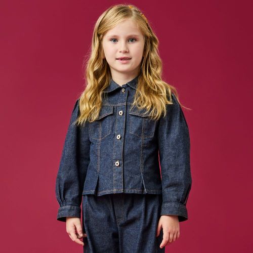 Jaqueta Infantil Menina Jeans Azul