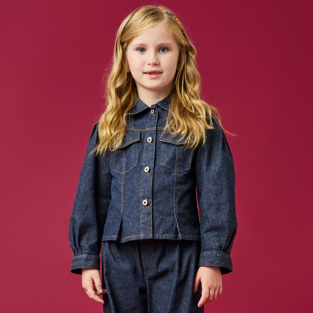 Jaqueta Infantil Menina Jeans Azul