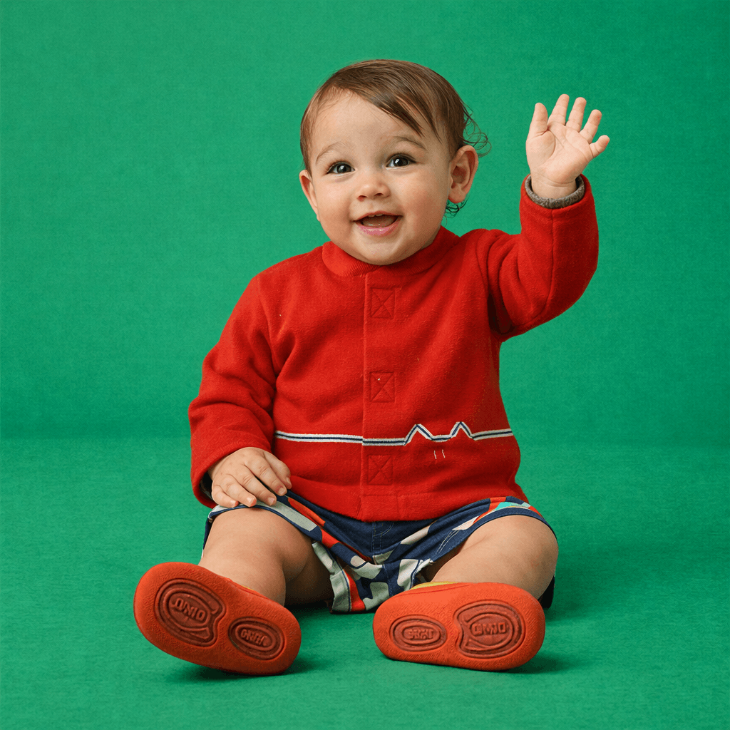 Casaco Bebê Unissex Moletinho Vermelho