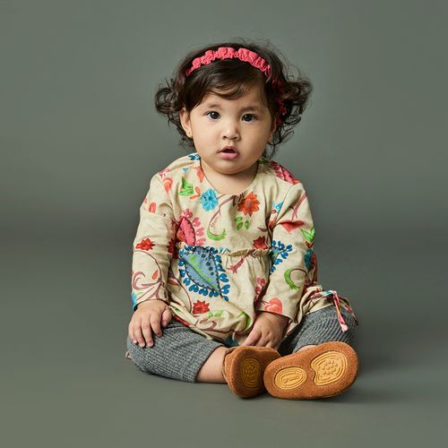 Vestido Bebê Menina Moana ML Caqui