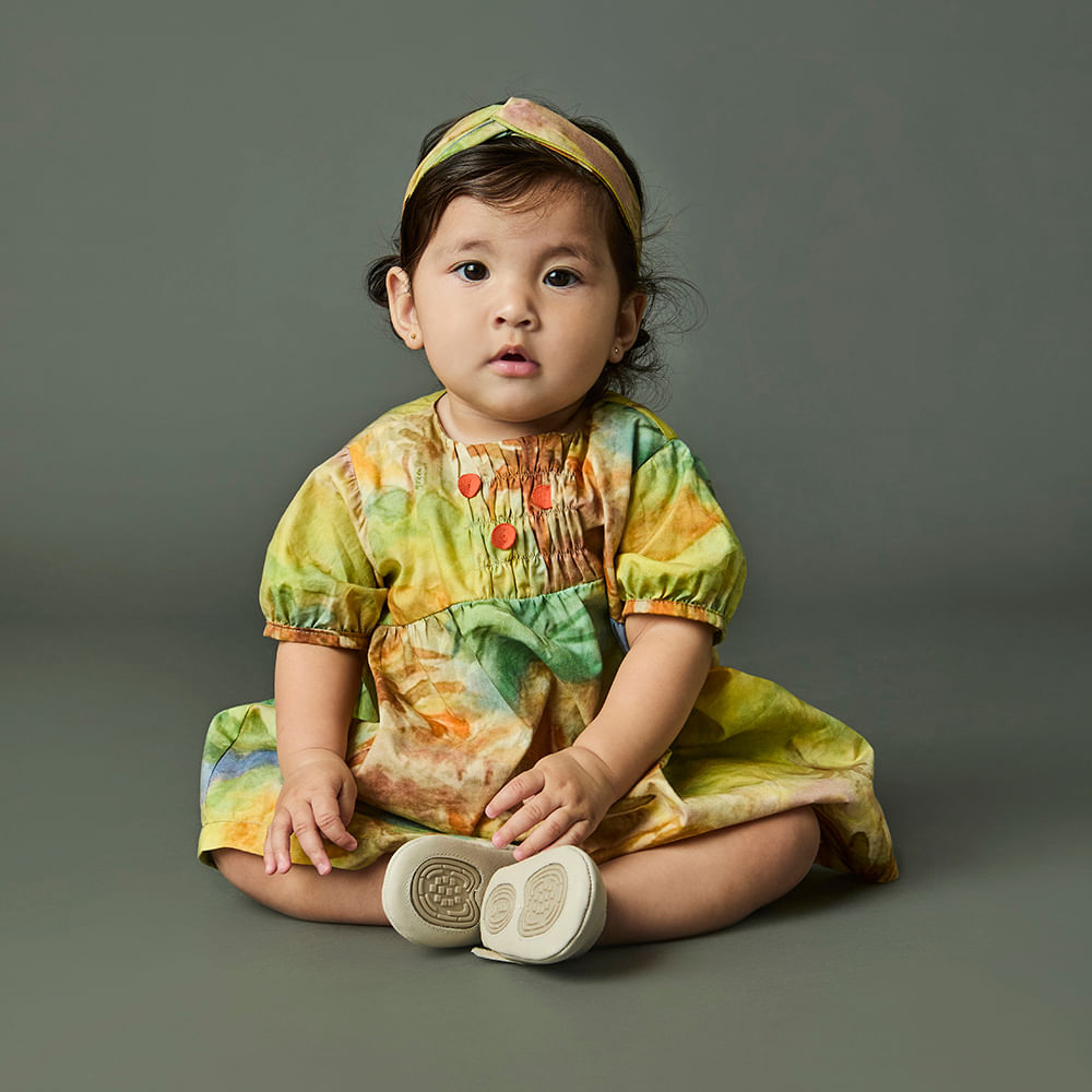 Vestido Bebê Menina Paisagem Verde