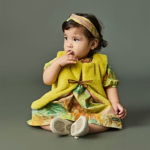 Colete Bebê Menina Pelo Duple Face Amarelo