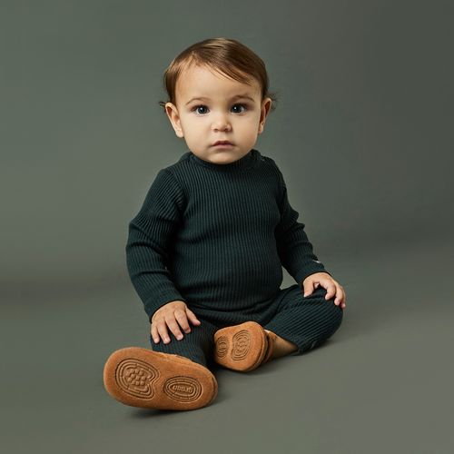 Body Plissado Bebê Unissex Chumbo