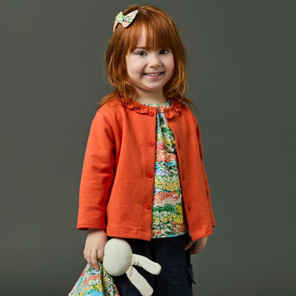 Casaco Toddler Menina Moletinho Laranja