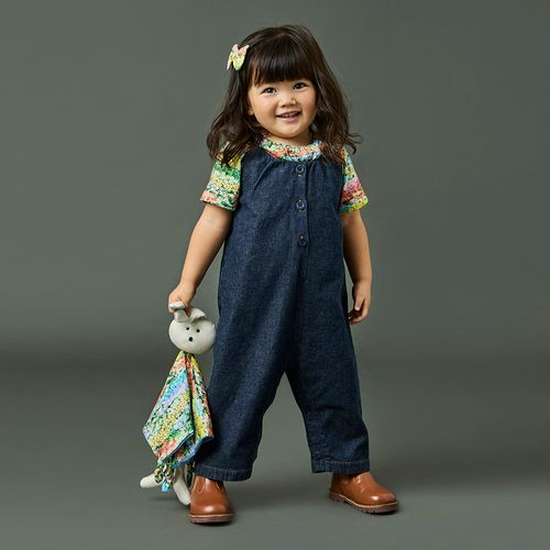 Jardineira Toddler Menina Jeans Azul