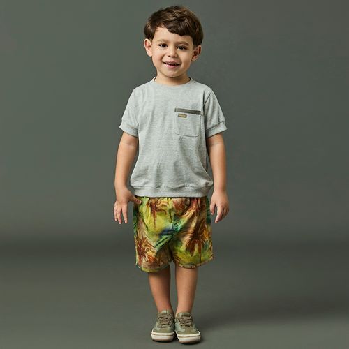 Conjunto Toddler Menino Paisagem Cinza