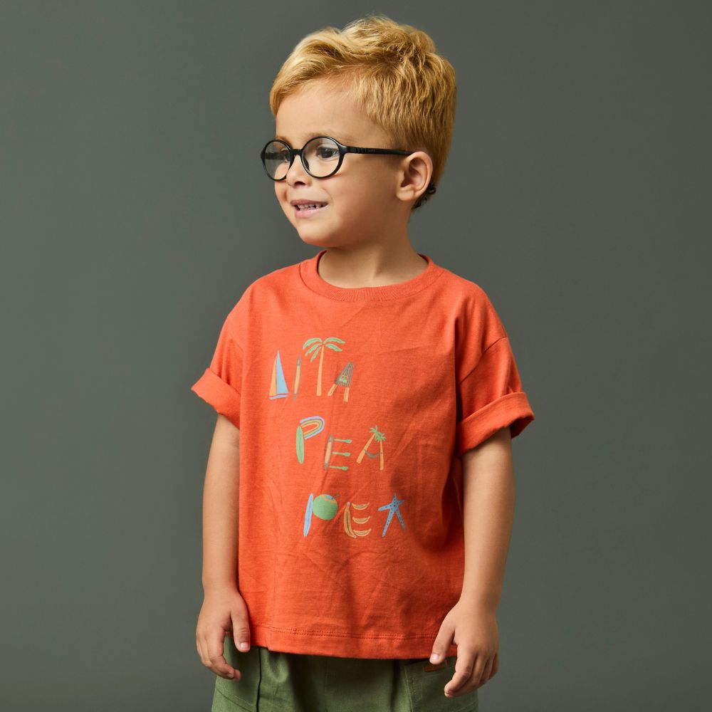 Camiseta Toddler Menino Tranquilidade Laranja
