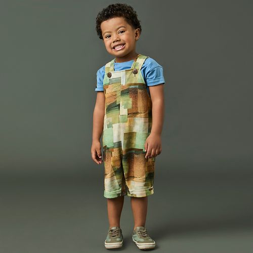 Jardineira Toddler Menino Praias Verde