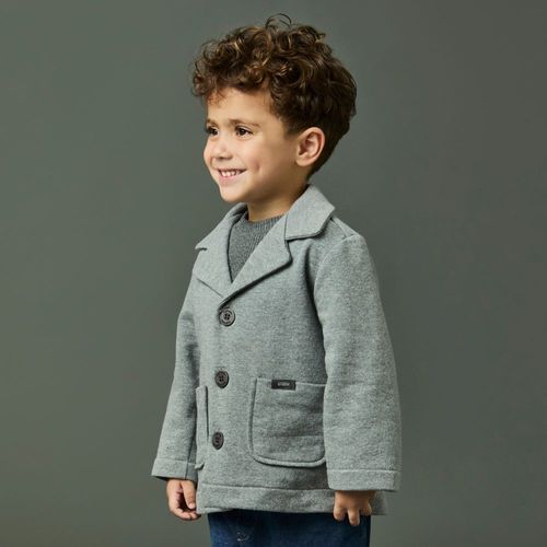 Casaco Toddler Menino Moletom Mescla Cinza