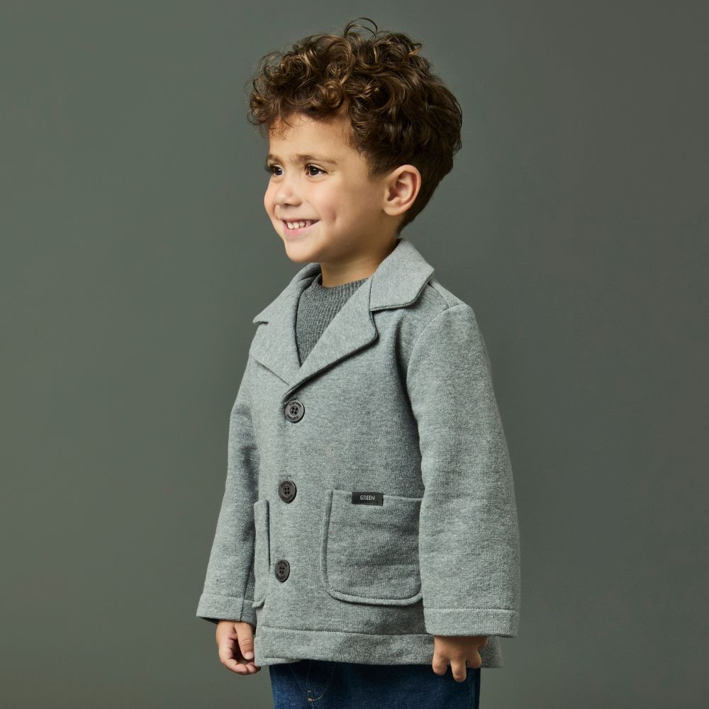 Casaco Toddler Menino Moletom Mescla Cinza