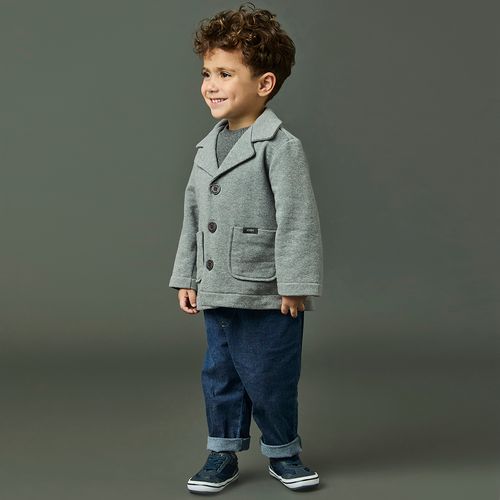 Calça Toddler Menino Jeans Pregas Azul