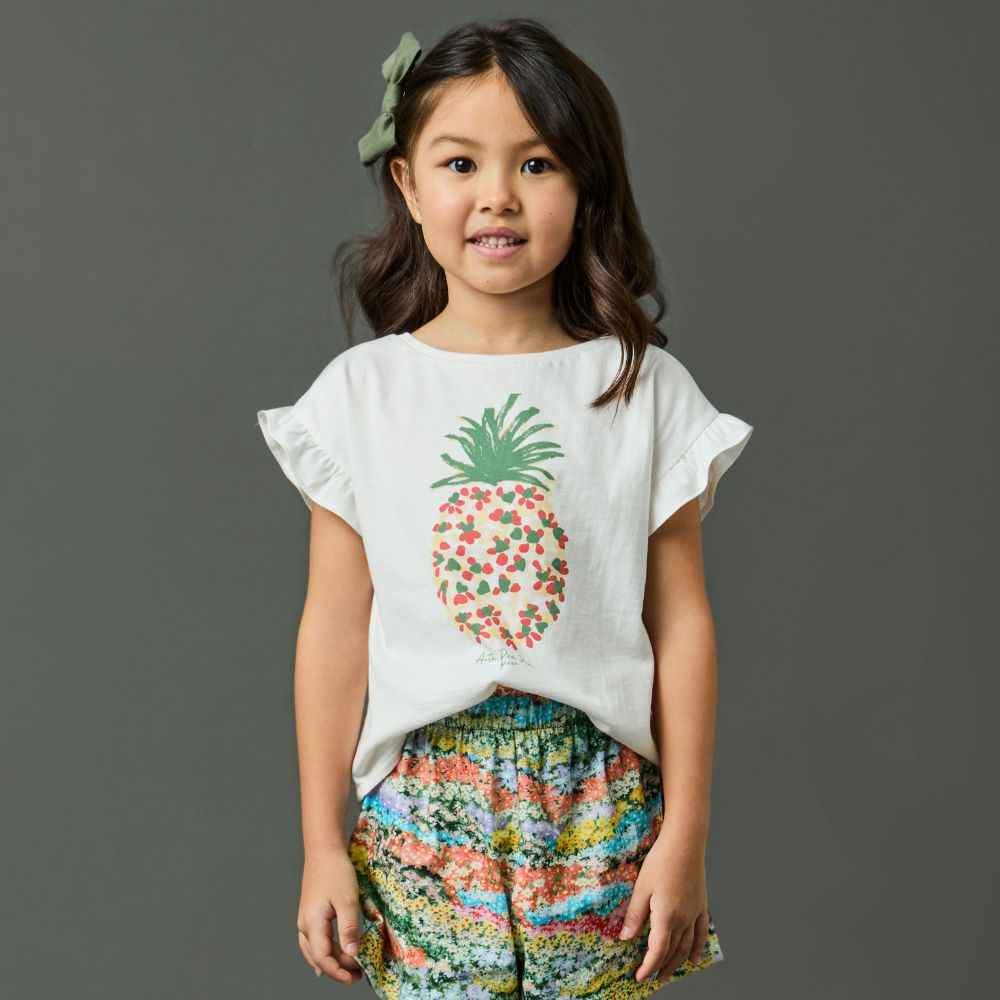Camiseta Infantil Menina Tahiti Off-White