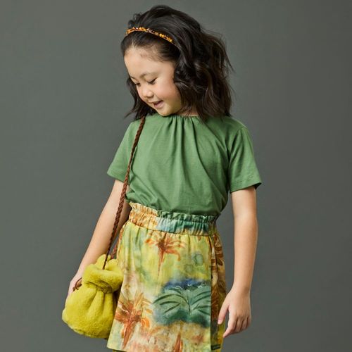 Camiseta Infantil Menina Viagem Verde