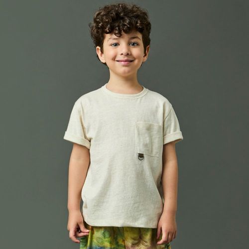 Camiseta Infantil Menino Areia do Mar Cru