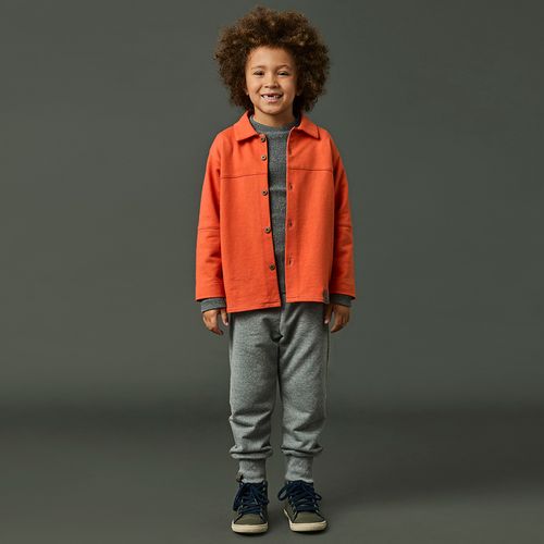 Calça Infantil Menino Moletom Mescla Cinza