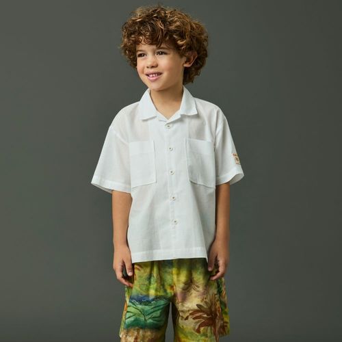 Camisa Infantil Menino Cambraia Branca