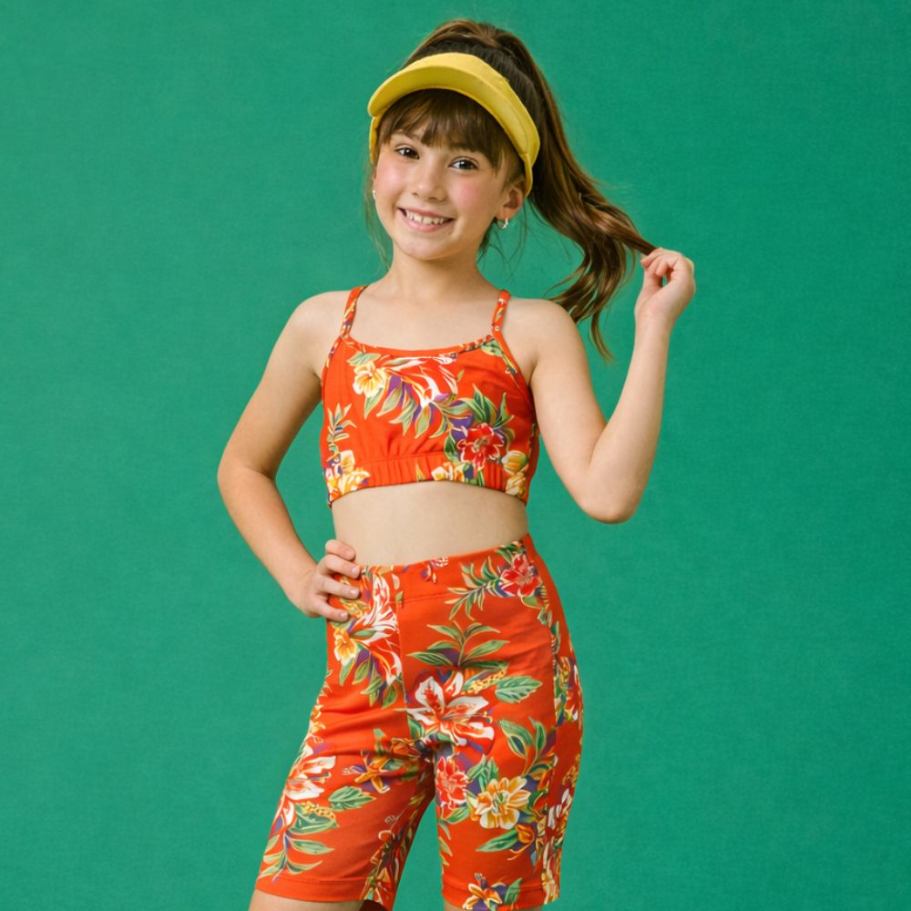 Bermuda Ciclista Infantil Menina Vitória Vermelha