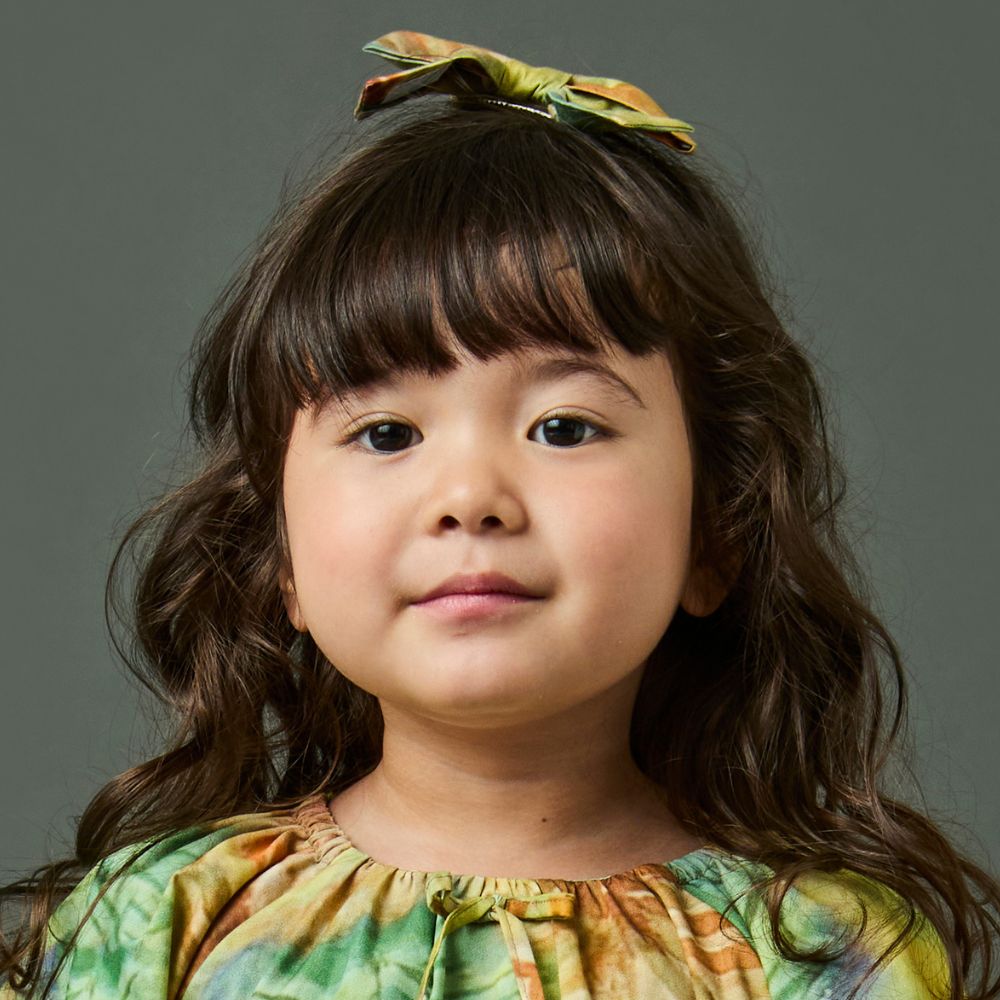 Laço Infantil Menina Paisagem Verde