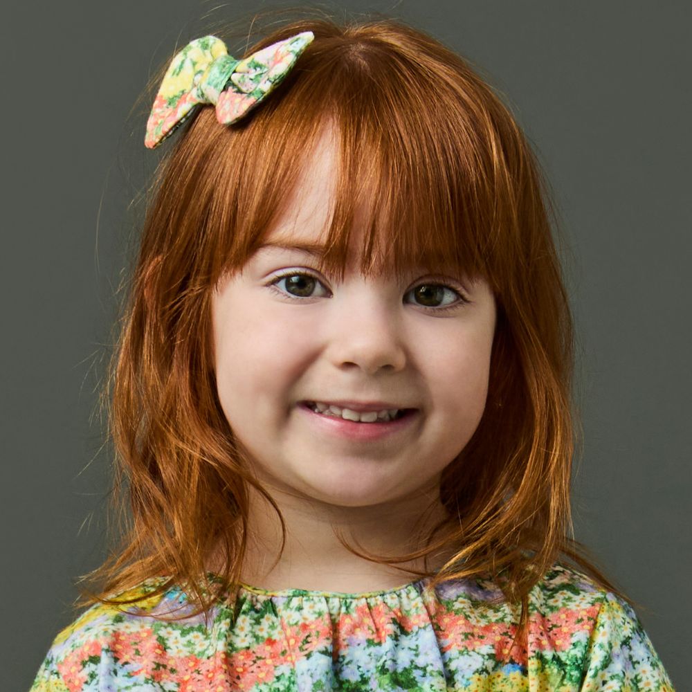 Laço Infantil Menina Florido Amarelo