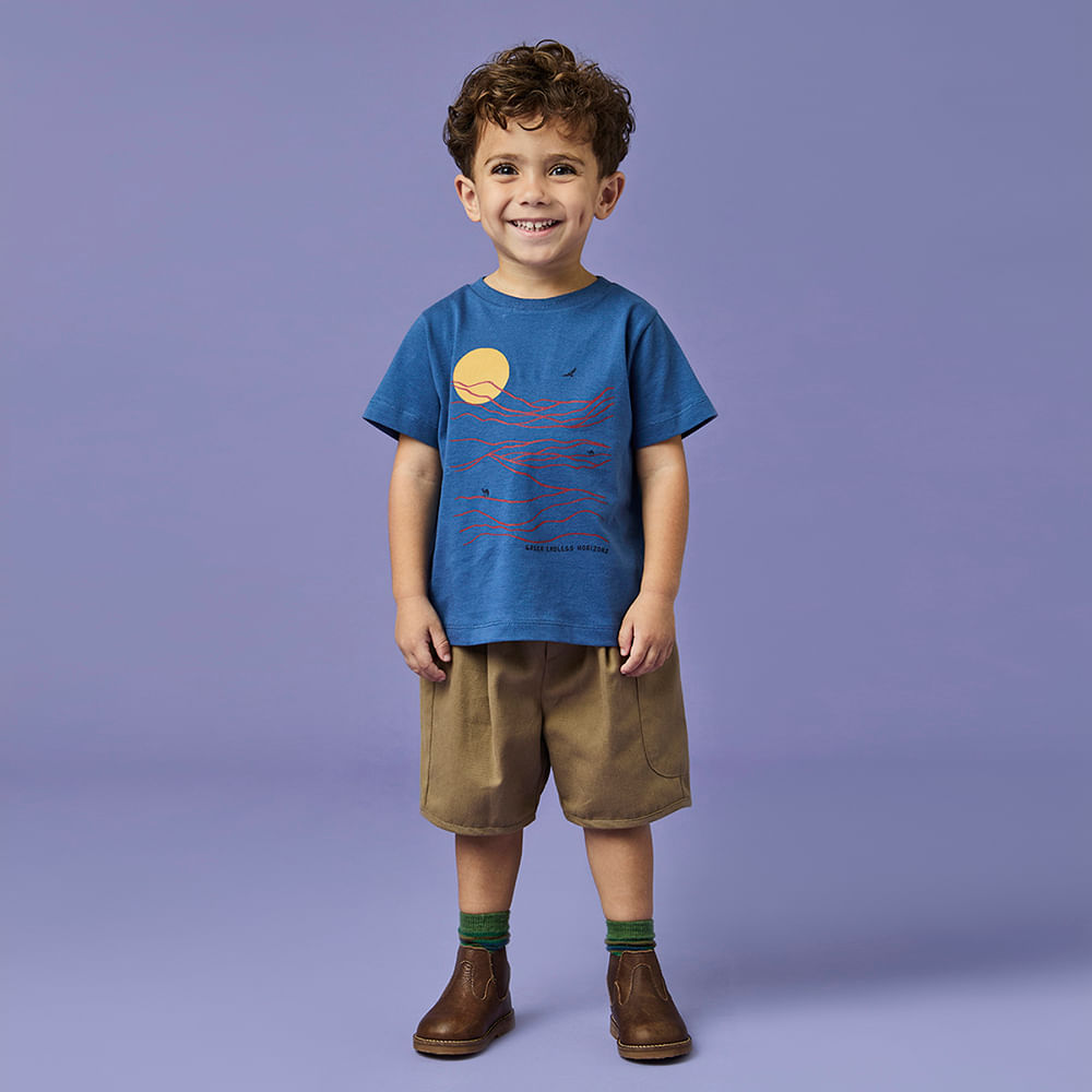 Conjunto Toddler Menino Deserto de Gobi Azul