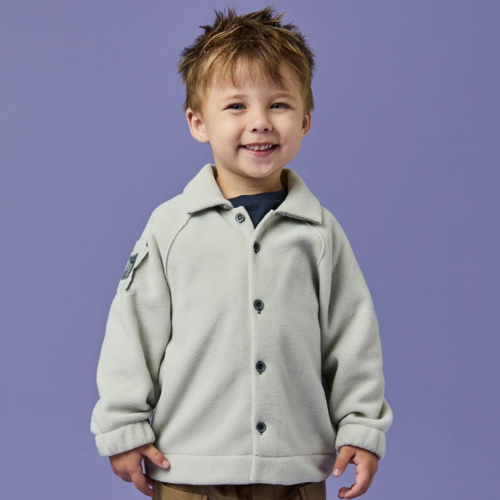 Camisa Toddler Menino Soft Leve ML Cinza