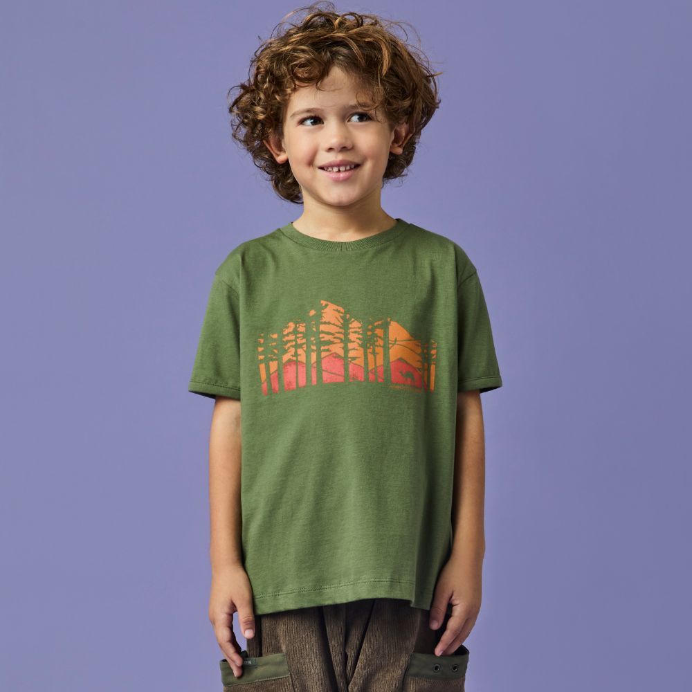Camiseta Infantil Menino Coniferas Verde