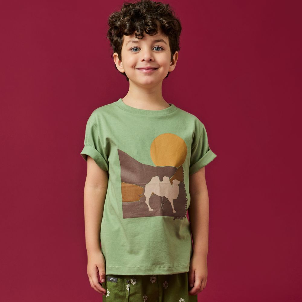 Camiseta Infantil Menino Aventuras Verde